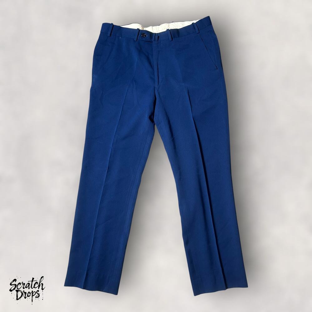 Bernard Zins Men's Casual Trousers Blue Pants Size 36x29 Comfortable Stylish M04